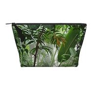 Tropical Rainforest Jungle Scene Travel Makeup Bag - Trapezoidal Portable Cosmetic Organizer Bag - Durable, Spacious, and Versatile