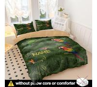 Tropical Rainforest Macaw Duvet Cover Colorful Parrot Bedding Set - Soft Microfiber Comforter Cover with Pillowcases for Bedroom Decor (style1,Single135x200cm+50x75cm*2)