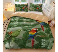 Tropical Rainforest Macaw Duvet Cover Colorful Parrot Bedding Set - Soft Microfiber Comforter Cover with Pillowcases for Bedroom Decor (style2,Single135x200cm+50x75cm*2)
