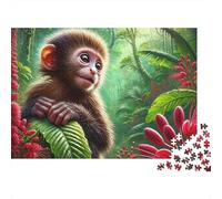Tropical Rainforest Monkey 1000 Piece Jigsaw Puzzle Paper for Adults Jungle Scene Puzzle Game for Family Relax Decor Gift 38x26cm/1000pcs