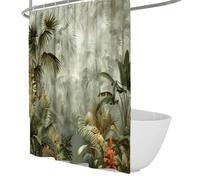 Tropical Rainforest Palm Leaves Jungle Shower Curtain 120 x 200 cm