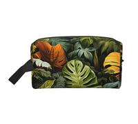 Tropical Rainforest Palm Leaves Large Capacity Toiletry Bag, Lightweight Travel Wash Bag with Padding, for Men Women