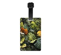 Tropical Rainforest Palm Leaves Luggage tag Hanger Protects Privacy and is a Must-Have for Travel and is Durable
