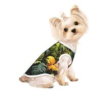 Tropical Rainforest Palm Leaves Pet Breathable Sleeveless T-shirt L for Small Dogs and Cats Soft, Lightweight, Stylish