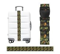 Tropical Rainforest Palm Leaves Print Adjustable Luggage Strap, 79" Belt for Suitcases Travel Bag Connector, Colorful Strap Easy ID