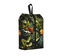 Tropical Rainforest Palm Leaves Print Shoe Storage Bag, One Size Waterproof Shoe Pouch with Handle, for Gym Travel and Daily Use Organizer