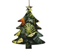 Tropical Rainforest Palm Leaves Printed Christmas Hanging Decorations, DIY Crafts, Perfect for New Year's & Christmas Tree Pendants