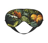Tropical Rainforest Palm Leaves Prints Double-Sided Eye Mask Adjustable Design Light-Blocking and Breathable Suitable for Rest and Travel.