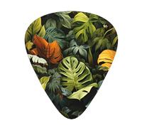 Tropical rainforest palm leaves the 12-piece guitar picks include three picks: thin, medium and heavy. suitable for electric, acoustic and bass guitars of all strengths