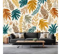 Tropical Rainforest Pattern Photo Wallpaper 400 x 280 cm, Wall Mural Non-Woven 3D Wallpaper Décor Art Poster Picture Design for Living Room Bedroom Dorm Décor, Yellow