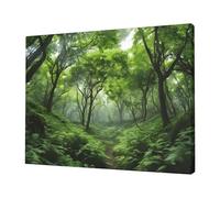 Tropical Rainforest -Print Frameless Canvas Print 12x16 Inch, Modern Wall Art for Home Office & Bedroom Decor, Ready to Hang Abstract Artwork.