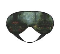 Tropical Rainforest Print Silk Sleeping Mask with Adjustable Strap-Silk Eye Mask Soft Eye Cover,for Blocking Out Lights Sweet Sleep Travel Relax, Nap, Meditation