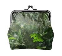 Tropical Rainforest Printed Coin Purse for Women Cute PU Leather Coin Wallet Mini Coin Purse Pouch with Kiss-Lock