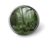 Tropical Rainforest Round Badge 25mm/1 Inch Metal Buttons Round Badge Pin Button Parts Classic Pin Holders Buttons for Shirts Clothes Individualistic Brooch