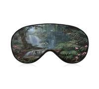 Tropical Rainforest Scene Eye Mask with Adjustable Strap Soft Breathable Sleep Mask for Home Office Travel Airplane Light Blocking Comfortable Eye Covers for Women Men