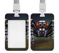 Tropical Rainforest Spiders Badge Holder with Lanyard - Waterproof Hard Plastic ID Card Holder Professional Name Tag Vertical ID Card Name Badge for Office Nurse Doctor Teacher