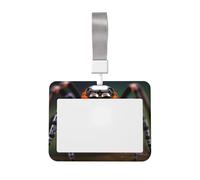 Tropical Rainforest Spiders Id Badge Holder with Lanyard-Horizontal Card Protector, Clear Abs Hard Shell for Work Office Events