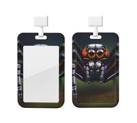 Tropical Rainforest Spiders Id Badge Holder with Lanyard-Vertical Card Protector Clear Abs Hard Shell, Retractable Reel for Work Office