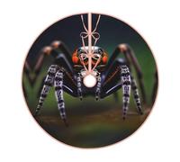 Tropical Rainforest Spiders Imitation Linen Christmas Tree Skirt with Hem, Good Decorations for Christmas and Halloween