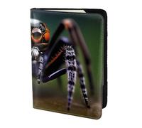 Tropical rainforest spiders Passport Holder5.5 in - Genuine leather, unisex - Folding passport holder