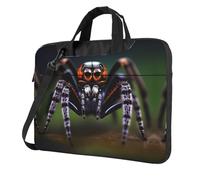 Tropical rainforest spiders Printed Laptop Crossbody Bag Crossbody Briefcase Easy To Use When Traveling For Business, Black, 15.6 inch