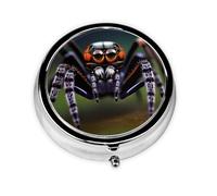 Tropical Rainforest Spiders This Small, Round, Three-Compartment Travel Pill Box is Perfect for Storing Daily medications, Vitamins, and on-The-go.