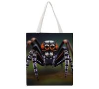 Tropical Rainforest Spiders Tote Bag, Aesthetic Canvas Tote Bag Reusable Grocery Shopping Bag for Women Men