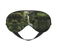 Tropical Rainforest Waterfal Print Silk Sleeping Mask with Adjustable Strap-Silk Eye Mask Soft Eye Cover,for Blocking Out Lights Sweet Sleep Travel Relax, Nap, Meditation