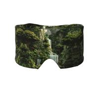 Tropical Rainforest Waterfal Print Sleep Eye Mask with Earmuffs - Block Out Light Contoured Night Blindfold Eye Sleeping Mask with Ear Cover for Men Women Side Sleeper Night Gift