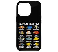 Tropical Reef Fish Types Chart, Marine Fish Species Case for iPhone 13 Pro