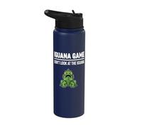 Tropical Reptile Humor Iguana Game Don’t Look at the Iguana Stainless Steel Insulated Water Bottle