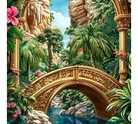 Tropical Retro Architecture 300 Piece Jigsaw Puzzles for Adults 35x35cm, adult jigsaw puzzles 300 Pieces, Challenging&Brainteasing Puzzle Family Games, Beautiful Decoration puzzle