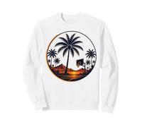 Tropical Retro Palm Trees Basketball Hoops Sweatshirt