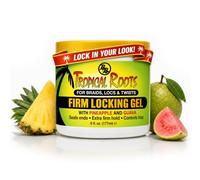 Tropical Roots Firm Locking Gel by Bronner Brothers | Extra Firm Hold Braiding Gel for Braids, Locs, Twists & Starting Locs, For Frizz Control, Moisture & Shine, Pineapple & Guava
