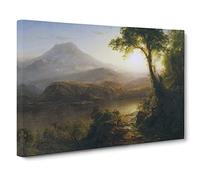 Tropical Scenery By Frederic Edwin Church Classic Painting Canvas Wall Art Print Ready to Hang, Framed Picture for Living Room Bedroom Home Office Décor, 24x16 Inch (60x40 cm)