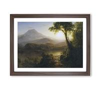 Tropical Scenery By Frederic Edwin Church Classic Painting Framed Print | A4 Walnut Framed Wall Art | Ready to Hang | Classic Religious Picture | Living Room Bedroom Lounge Office