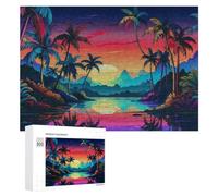 Tropical Scenes Art, 300 PCS Jigsaw Puzzle for Adults, New Year Puzzle Gift, for Relaxing Solo Or Group Play