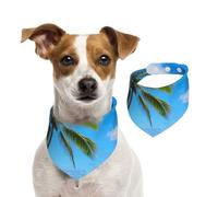 Tropical Sea Coconut Tree Tropical Dog Bandanas,Summer Bandanas for Dogs Washable Adjustable Dog Triangle Scarf Bibs Cute Pet Bibs for Medium Large Dogs Puppy and Cats Large