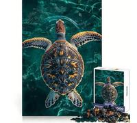 Tropical Sea Turtle in Turquoise Water 1000-piece Puzzle for Teenagers Smart Exercise Calm Leisure Accurate Edges Fine Xmas Gift (50x75cm)