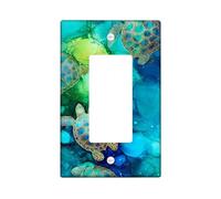 Tropical Sea Turtle Light Switch Cover Plates/Outlet Covers, Aqua Blue Ocean Decor for Summer Home Accents, Thermoplastic Wall Plates, Standard Size Single Rocker