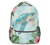 Tropical Sea Turtle Vintage Map Print Backpack Unisex Kids Travel Rucksack School Bookbag (print 4)