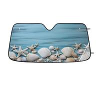 Tropical Shell Ocean Car Windshield Sun Shade,Cars Shade Front Windshield,Blocks UV Ray to Keep Your Vehicle CoolSun Visor Protector for Fits Car Truck SUV (55"x27.5")