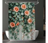 Tropical Shower Curtain, Waterproof Extra Long Curtains for Bathroom Decor, Weighted Shower Curtain Plant, for Bathroom Window Curtains, Quick Dry Wet Room, W 180 x L 200 cm(W 71" x L 80") D-8035