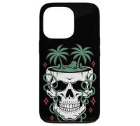 Tropical Skull Palm Trees Jungle Vines Surreal Beach Case for iPhone 13 Pro