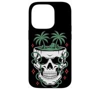 Tropical Skull Palm Trees Jungle Vines Surreal Beach Case for iPhone 14 Pro