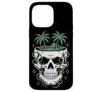 Tropical Skull Palm Trees Jungle Vines Surreal Beach Case for iPhone 14 Pro Max
