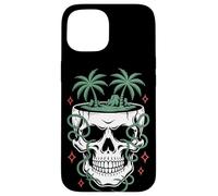 Tropical Skull Palm Trees Jungle Vines Surreal Beach Case for iPhone 15
