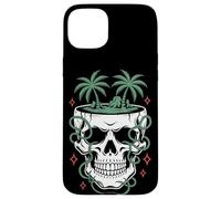 Tropical Skull Palm Trees Jungle Vines Surreal Beach Case for iPhone 15 Plus