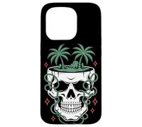 Tropical Skull Palm Trees Jungle Vines Surreal Beach Case for iPhone 15 Pro
