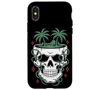 Tropical Skull Palm Trees Jungle Vines Surreal Beach Case for iPhone X/XS